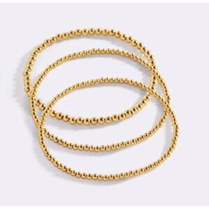 Mint & Lilly 433 Beaded Bracelet Stacking Set*6.5"* 18K Gold Plated